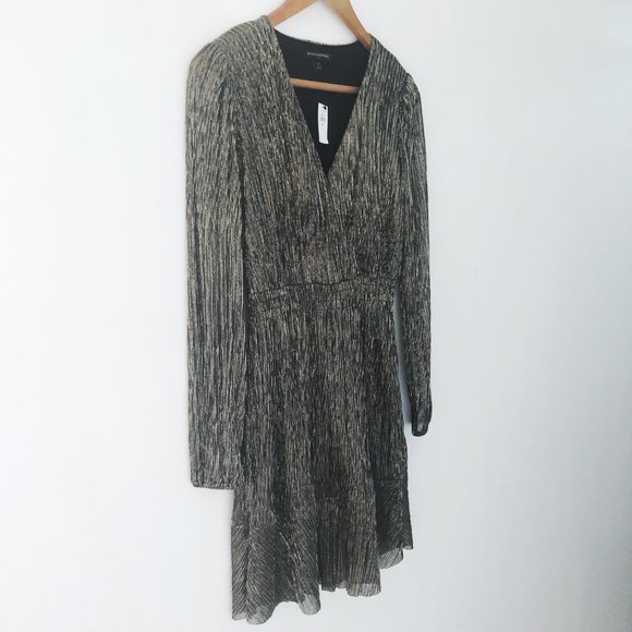 Banana Republic Metallic Shimmer Fit-And-Flare Dress - Picture 2 of 12
